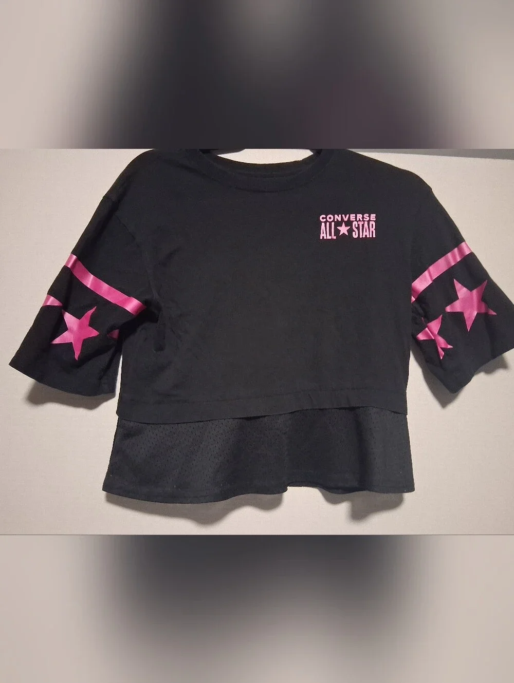 Converse Kids' Black & Pink All Star Graphic Top Size M 10/12